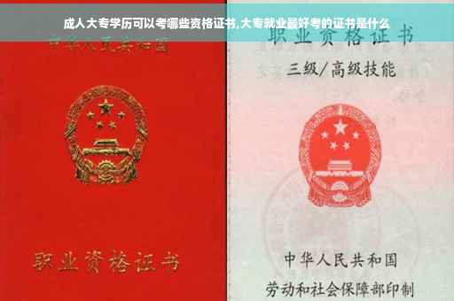 成人大专学历可以考哪些资格证书,大专就业最好考的证书是什么