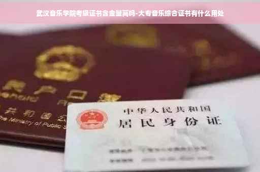 武汉音乐学院考级证书含金量高吗-大专音乐综合证书有什么用处