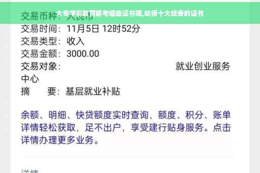 大专学前教育都考哪些证书呢,幼师十大吃香的证书