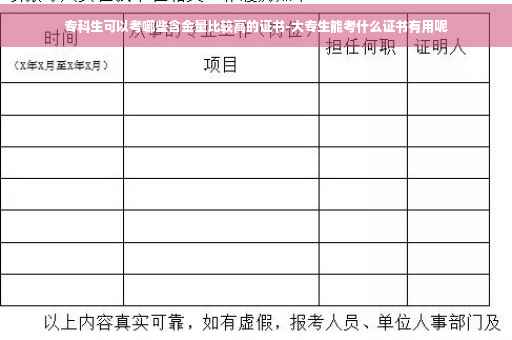 专科生可以考哪些含金量比较高的证书-大专生能考什么证书有用呢