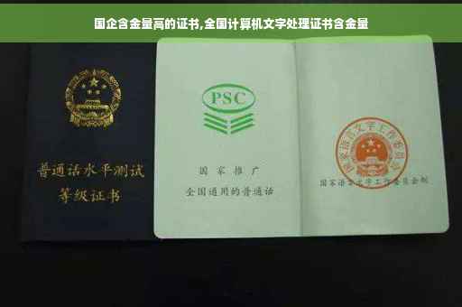 国企含金量高的证书,全国计算机文字处理证书含金量