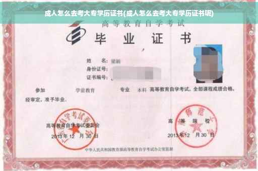 成人怎么去考大专学历证书(成人怎么去考大专学历证书呢)
