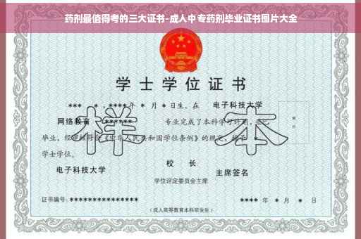 药剂最值得考的三大证书-成人中专药剂毕业证书图片大全
