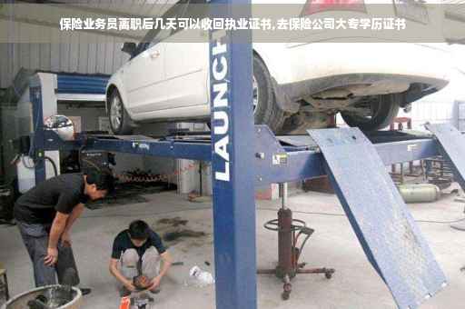 保险业务员离职后几天可以收回执业证书,去保险公司大专学历证书