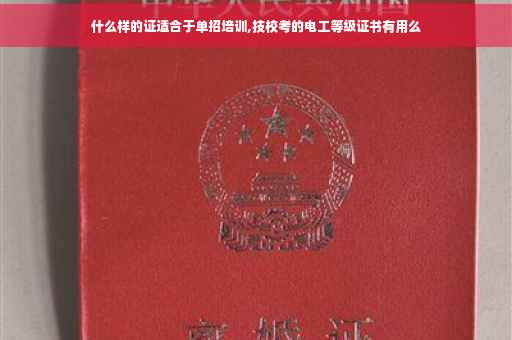 什么样的证适合于单招培训,技校考的电工等级证书有用么