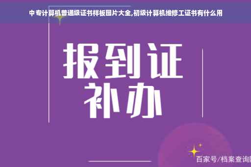 中专计算机普通级证书样板图片大全,初级计算机维修工证书有什么用