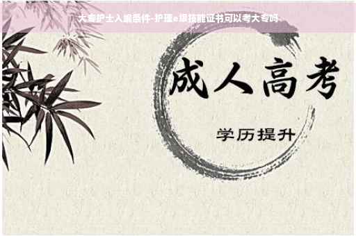 大专护士入编条件-护理e级技能证书可以考大专吗
