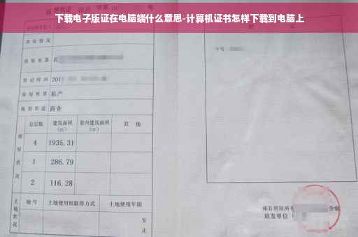 下载电子版证在电脑端什么意思-计算机证书怎样下载到电脑上