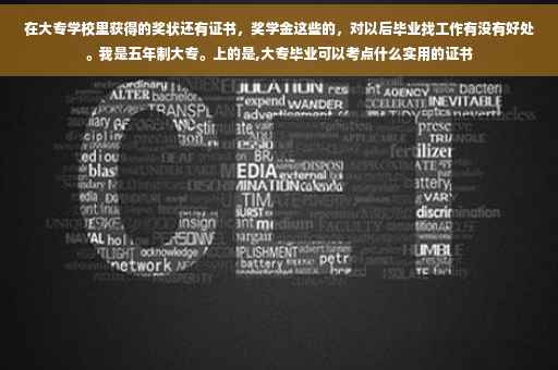 在大专学校里获得的奖状还有证书，奖学金这些的，对以后毕业找工作有没有好处。我是五年制大专。上的是,大专毕业可以考点什么实用的证书