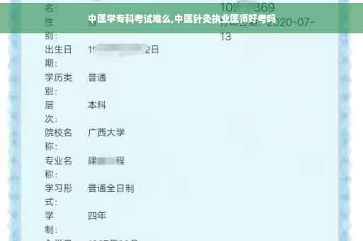 中医学专科考试难么,中医针灸执业医师好考吗