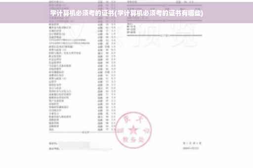 学计算机必须考的证书(学计算机必须考的证书有哪些)