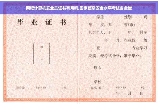 网吧计算机安全员证书有用吗,国家信息安全水平考试含金量