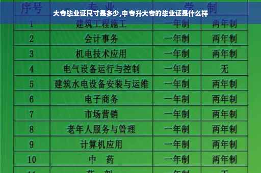 大专毕业证尺寸是多少,中专升大专的毕业证是什么样