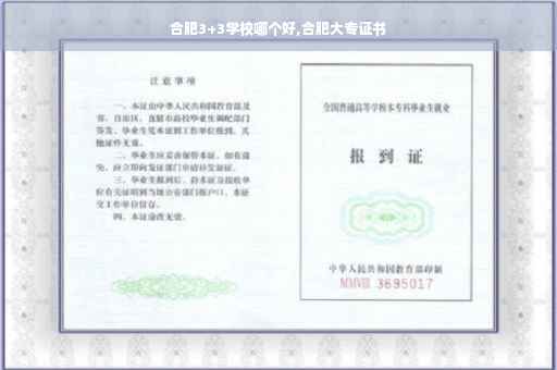 合肥3+3学校哪个好,合肥大专证书