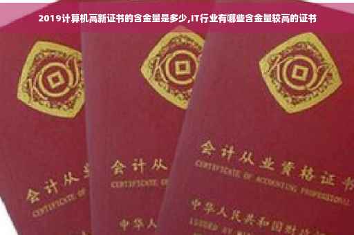 2019计算机高新证书的含金量是多少,IT行业有哪些含金量较高的证书