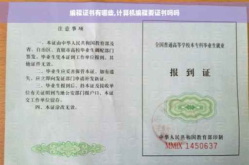 编程证书有哪些,计算机编程要证书吗吗