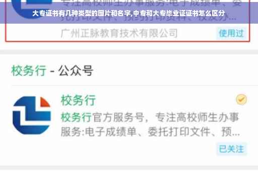 大专证书有几种类型的图片和名字,中专和大专毕业证证书怎么区分