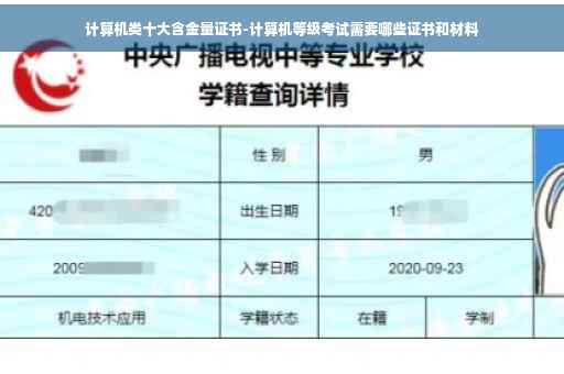 计算机类十大含金量证书-计算机等级考试需要哪些证书和材料