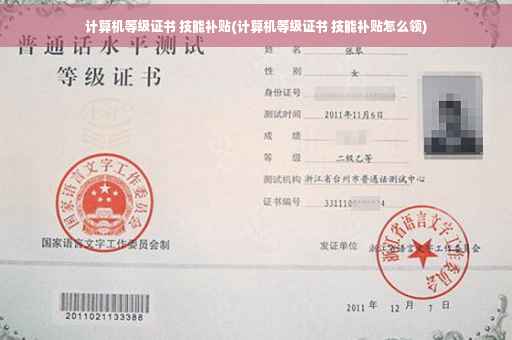 计算机等级证书 技能补贴(计算机等级证书 技能补贴怎么领)