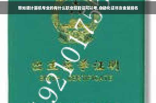 想知道计算机专业的有什么职业技能证可以考,自动化证书含金量排名