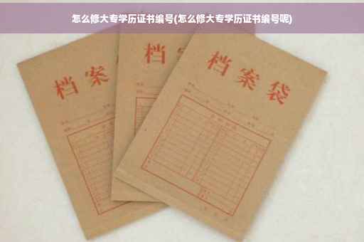 怎么修大专学历证书编号(怎么修大专学历证书编号呢)