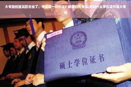 大专院校跟高职毕业了，学历是一样的么？都是在大专么,专科什么学历证书是大专吗