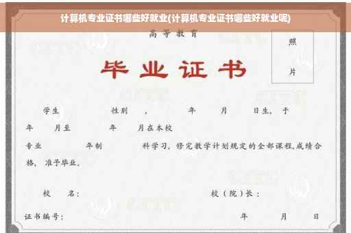 计算机专业证书哪些好就业(计算机专业证书哪些好就业呢)
