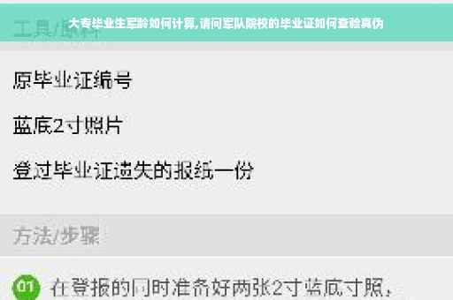 大专毕业生军龄如何计算,请问军队院校的毕业证如何查验真伪