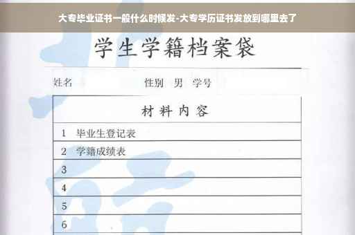大专毕业证书一般什么时候发-大专学历证书发放到哪里去了