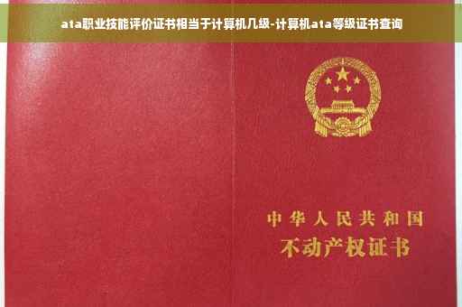ata职业技能评价证书相当于计算机几级-计算机ata等级证书查询