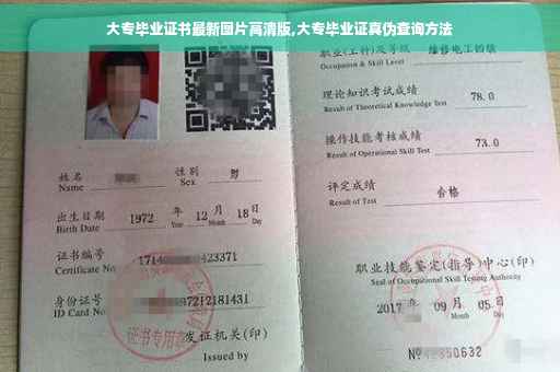 大专毕业证书最新图片高清版,大专毕业证真伪查询方法