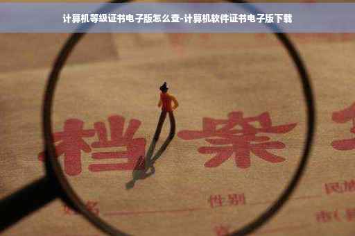 计算机等级证书电子版怎么查-计算机软件证书电子版下载