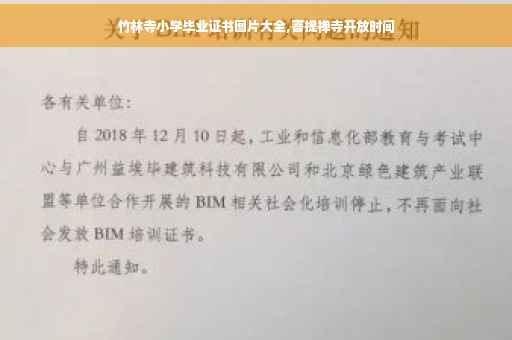 竹林寺小学毕业证书图片大全,菩提禅寺开放时间