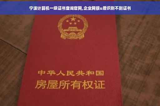 宁波计算机一级证书查询官网,企业网银u盾识别不到证书