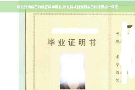 怎么查询自己的银行数字证书,怎么样才能查到自己的计算机一级证