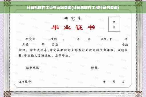 计算机软件工证书高级查询(计算机软件工程师证书查询)