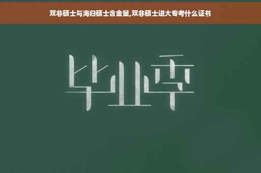 双非硕士与海归硕士含金量,双非硕士进大专考什么证书