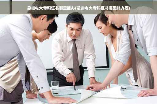 急需电大专科证书哪里能办(急需电大专科证书哪里能办理)
