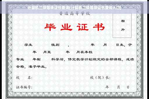 计算机二级等级证书查询(计算机二级等级证书查询入口)