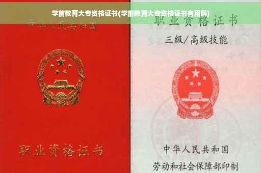 学前教育大专资格证书(学前教育大专资格证书有用吗)