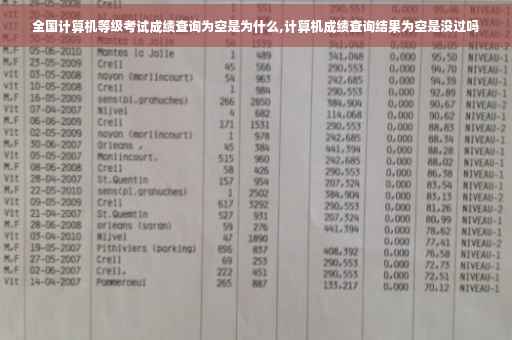 全国计算机等级考试成绩查询为空是为什么,计算机成绩查询结果为空是没过吗