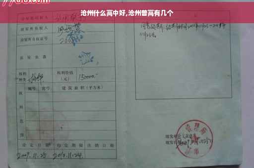 沧州什么高中好,沧州普高有几个