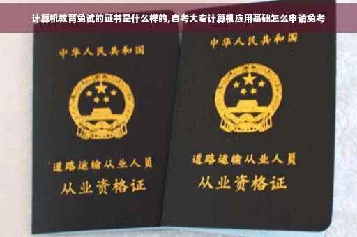 计算机教育免试的证书是什么样的,自考大专计算机应用基础怎么申请免考