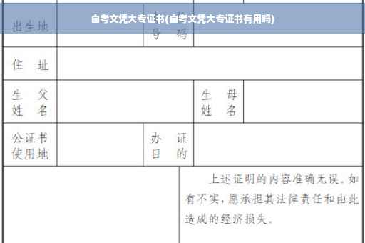 自考文凭大专证书(自考文凭大专证书有用吗)
