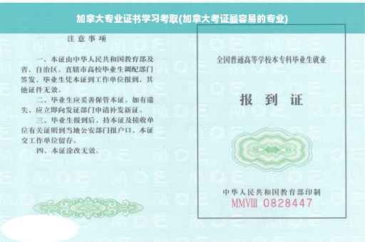 加拿大专业证书学习考取(加拿大考证最容易的专业)