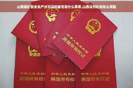 山西煤矿安全生产许可证的编号是什么意思,山西证书补贴怎么领取