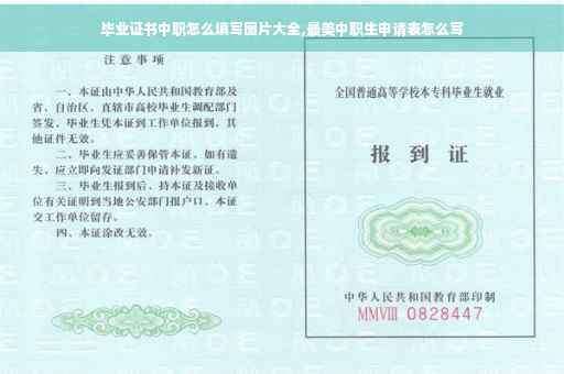 毕业证书中职怎么填写图片大全,最美中职生申请表怎么写