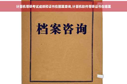 计算机等级考试成绩和证书在那里查询,计算机软件等级证书在哪里