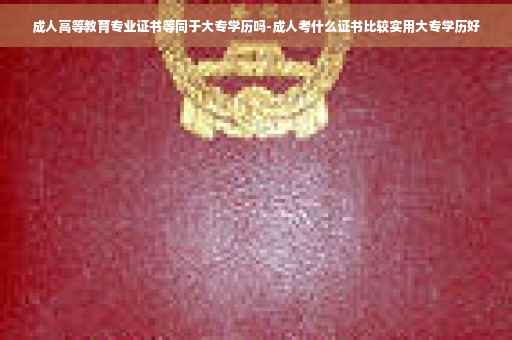 成人高等教育专业证书等同于大专学历吗-成人考什么证书比较实用大专学历好