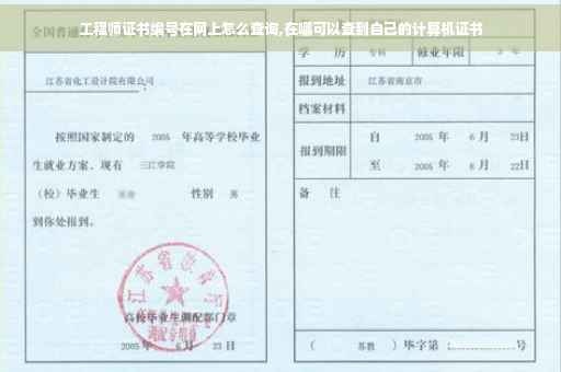 工程师证书编号在网上怎么查询,在哪可以查到自己的计算机证书